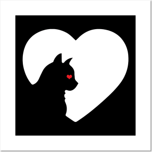 Cat Heart Posters and Art